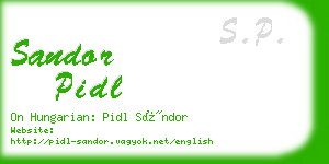 sandor pidl business card